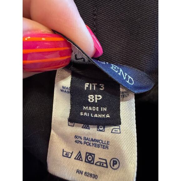 Lands' End Women's Black Fit 3 Chinos Crop Pants Pockets Sz 8P - Picture 10 of 12